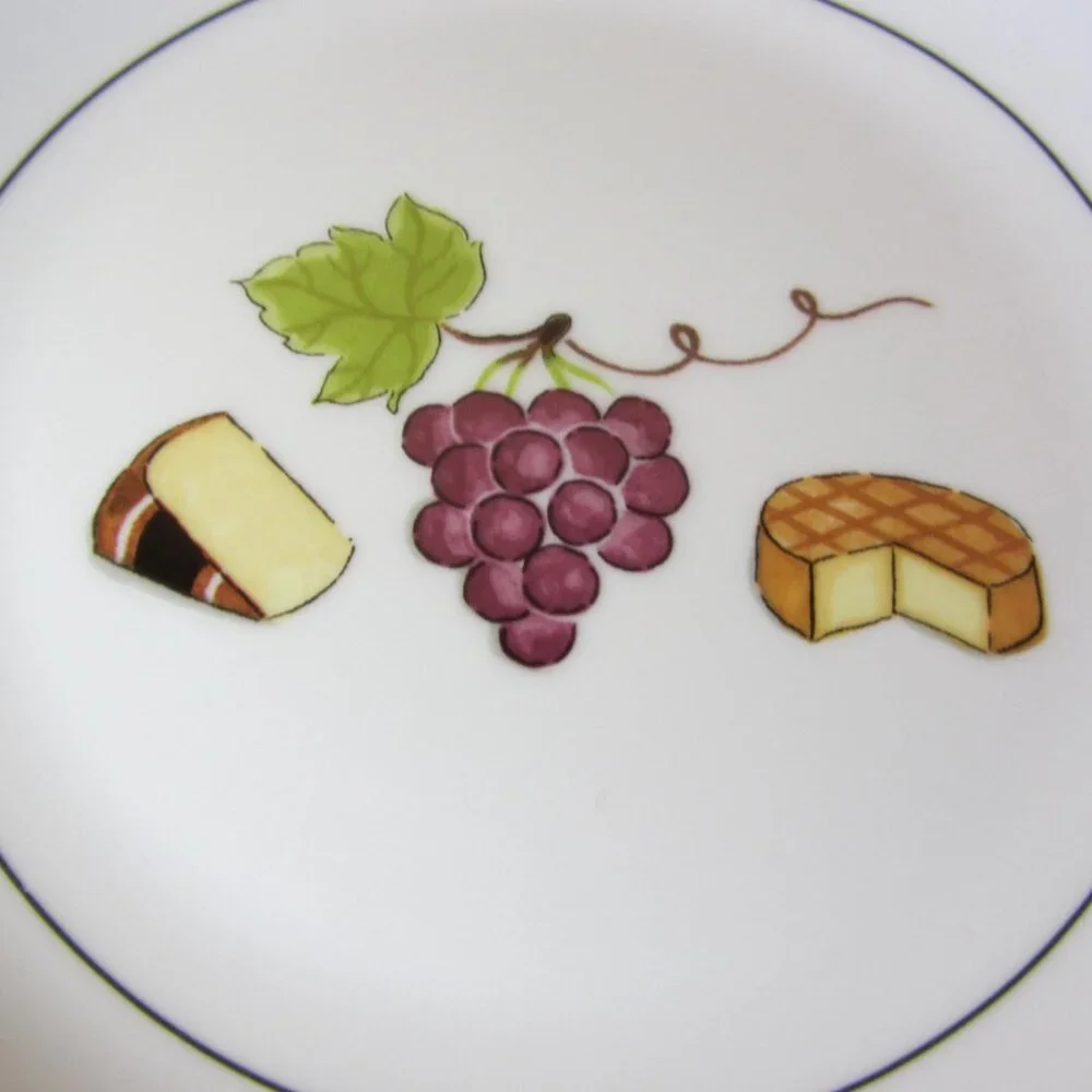 3 for $24 - crate & barrel nancy green fruit fromage plate grapes (W3970)